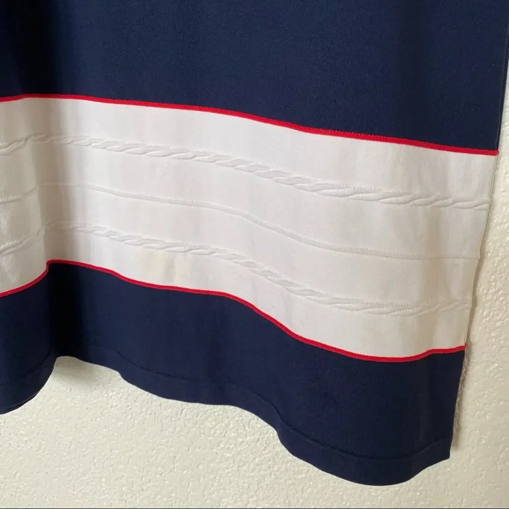 Leota Navy Blue Nautical Shift Dress Size XS